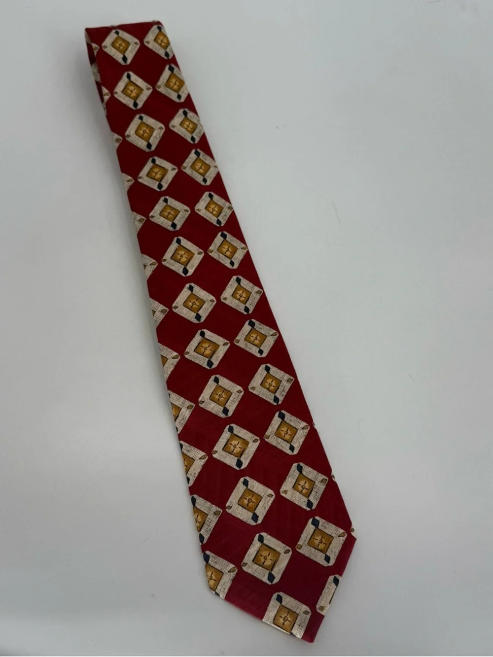Robert Talbott Men's Ties Lot Of 2 Silk Rust/gold Medallion 58x 3.5